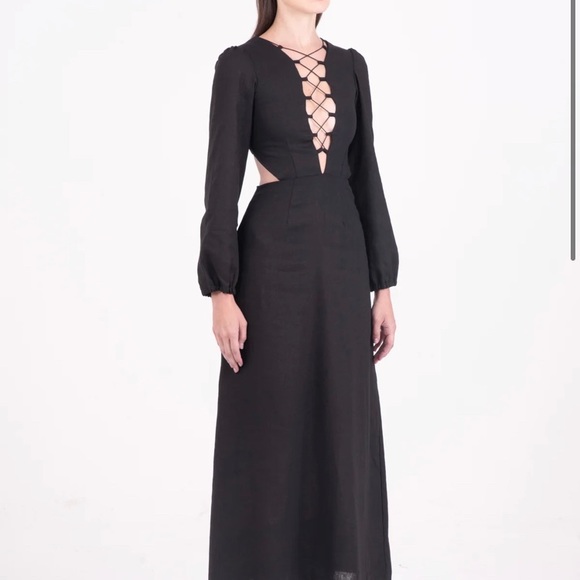 Shades of Silence Dresses & Skirts - Shades of Silence Lace Up MIDI Dress